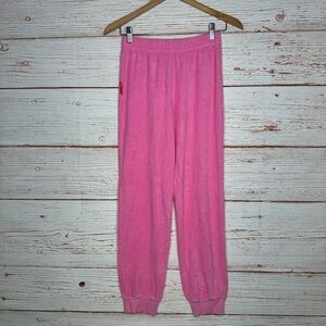 NWT Suzie Suzi Kondi The Tinos Slim Track Pants Beach Terry Pink Cosmos Sz XS